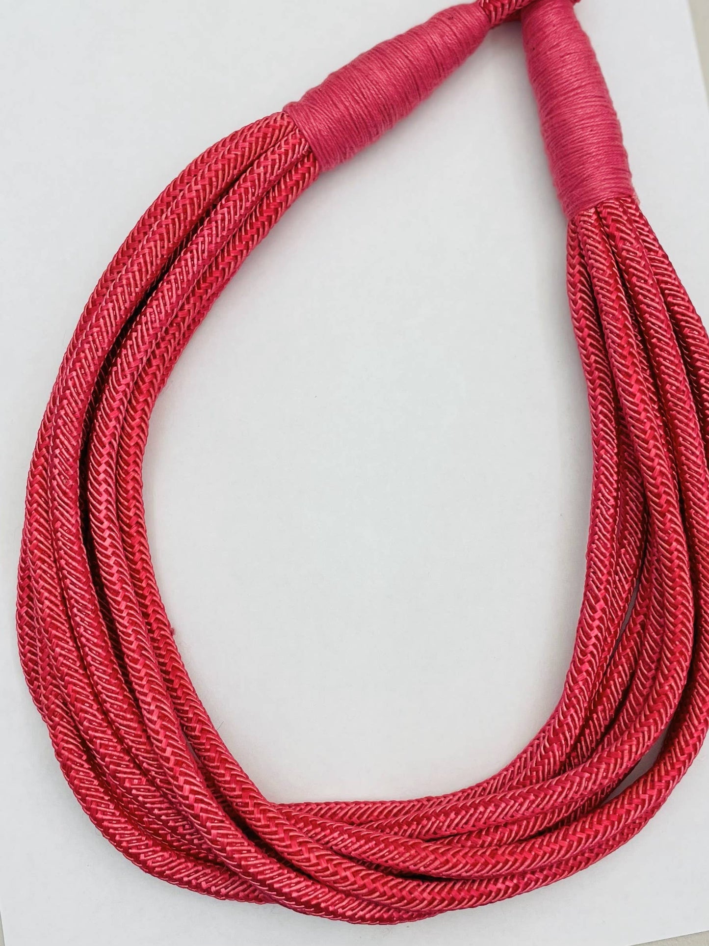 Slub 8-Strand Necklace (pink)