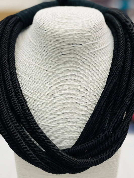 Slub 8-Strand Necklace (black) NK184