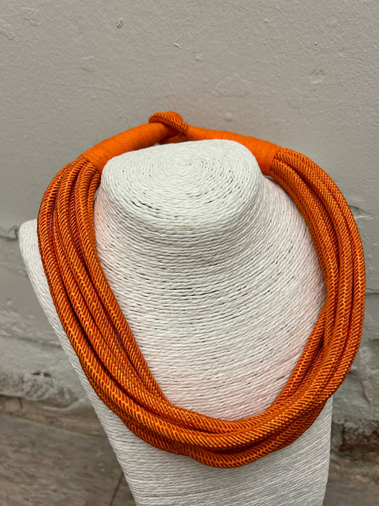 Slub 8-Strand Necklace (orange)