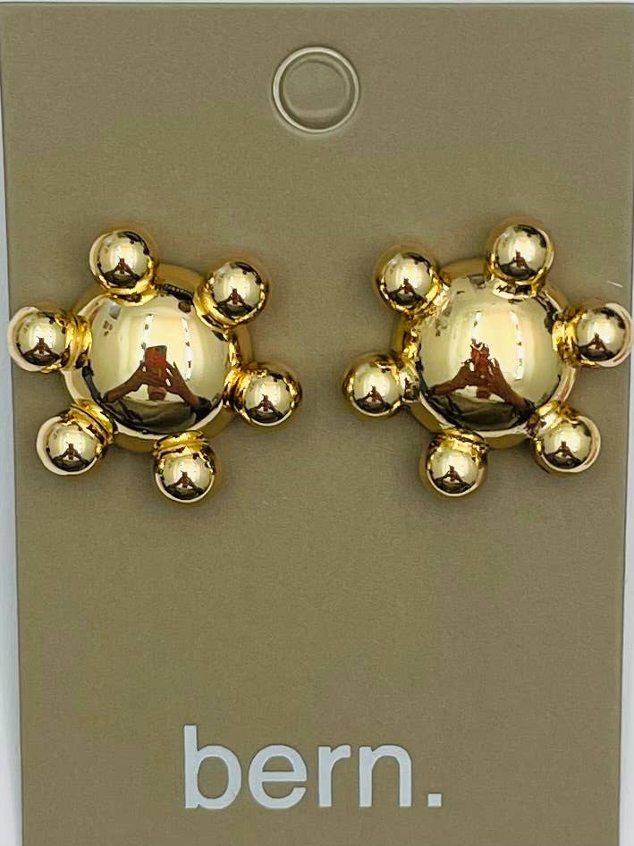 GOLDEN - Round Polished Stud (shiny gold) BER530