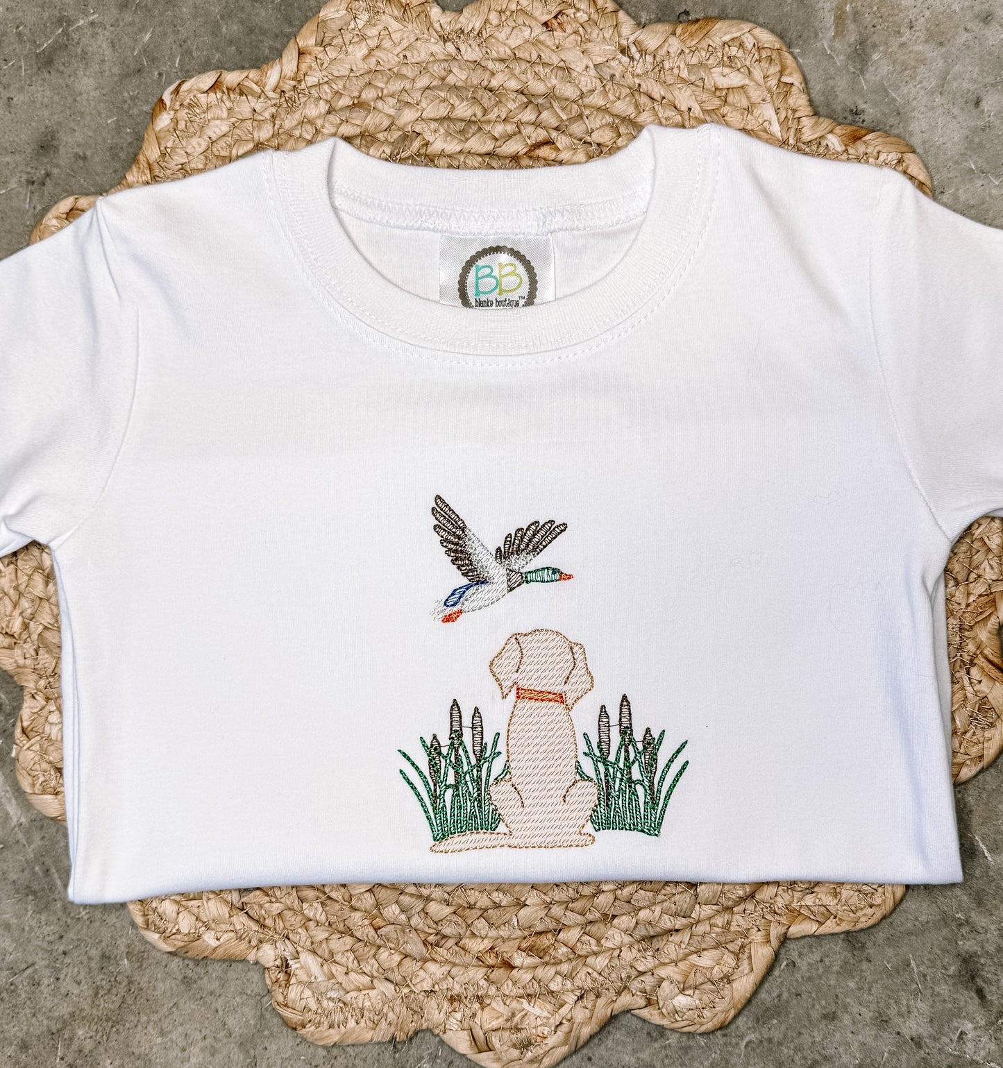 Flying Duck and Dog Short Sleeve Shirt
