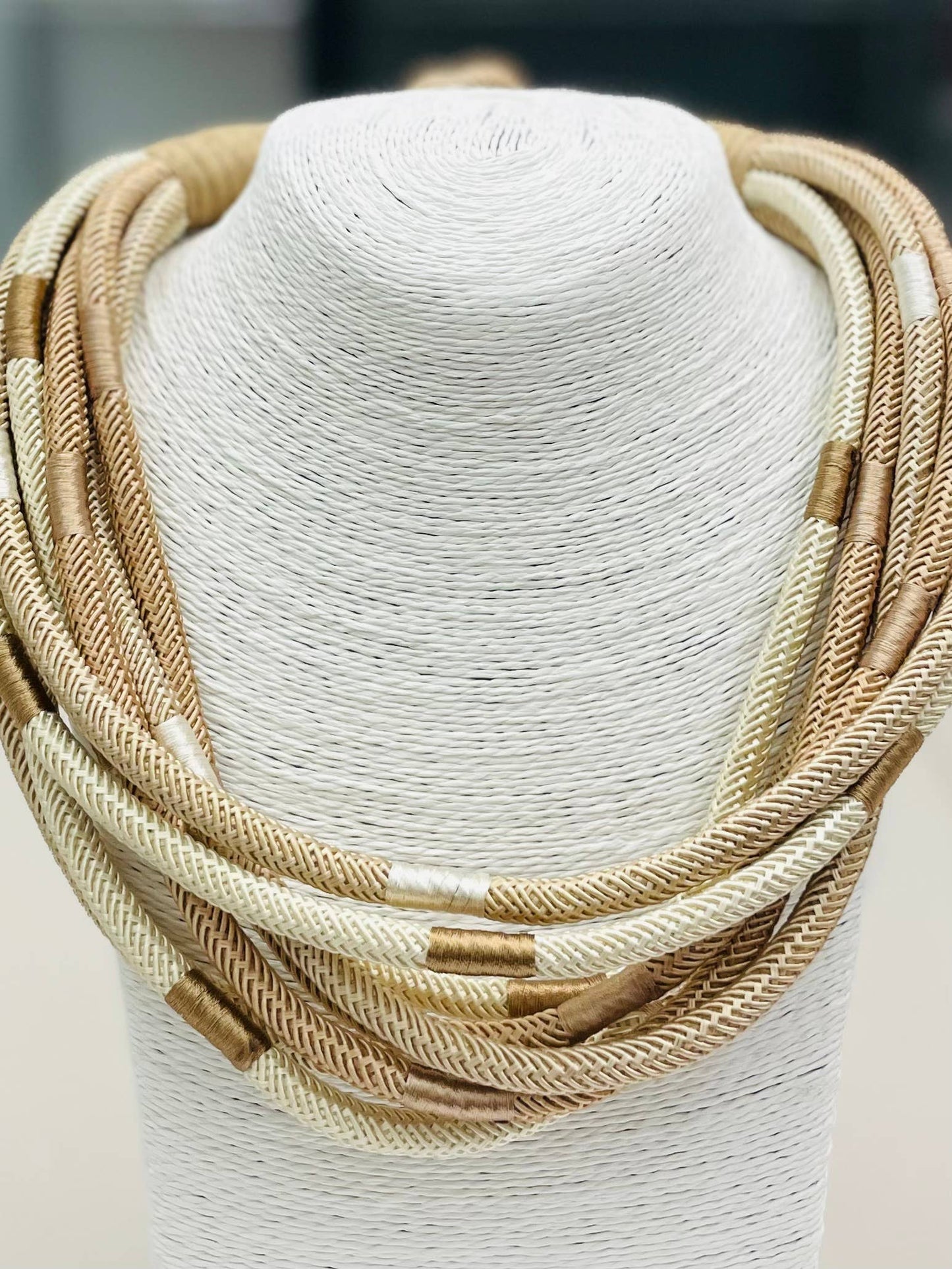 Slub 8-Strand Necklace (neutral multi) NK268