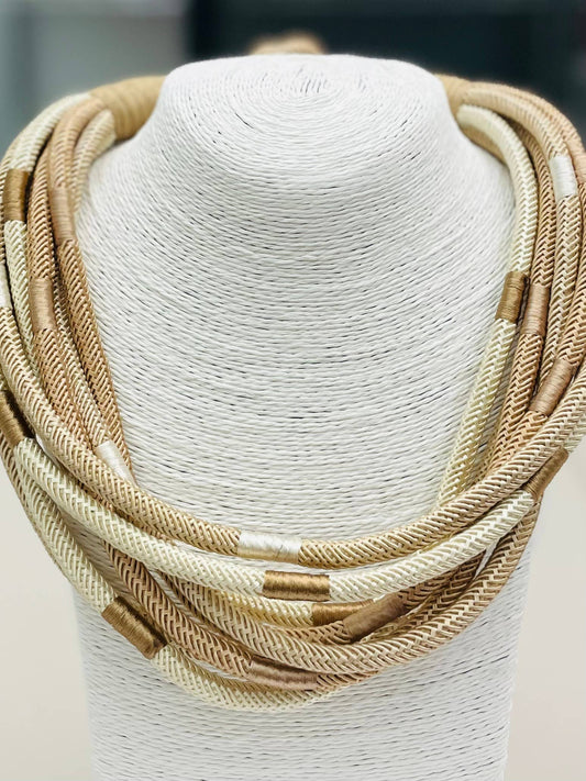 Slub 8-Strand Necklace (neutral multi) NK268