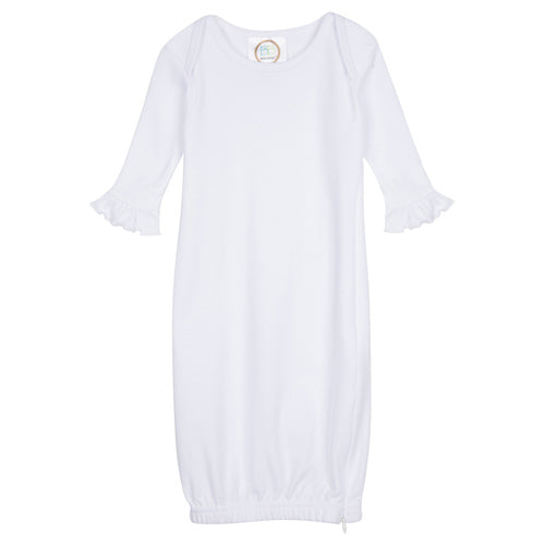 Infant Gown Sleeper and Hat Set with Hidden Side Zipper