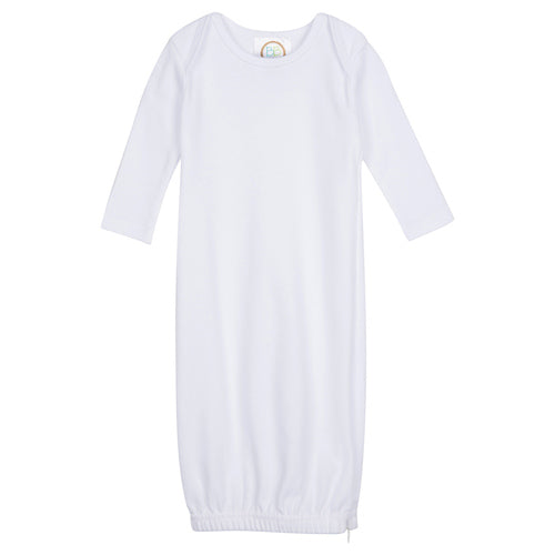 Infant Gown Sleeper and Hat Set with Hidden Side Zipper