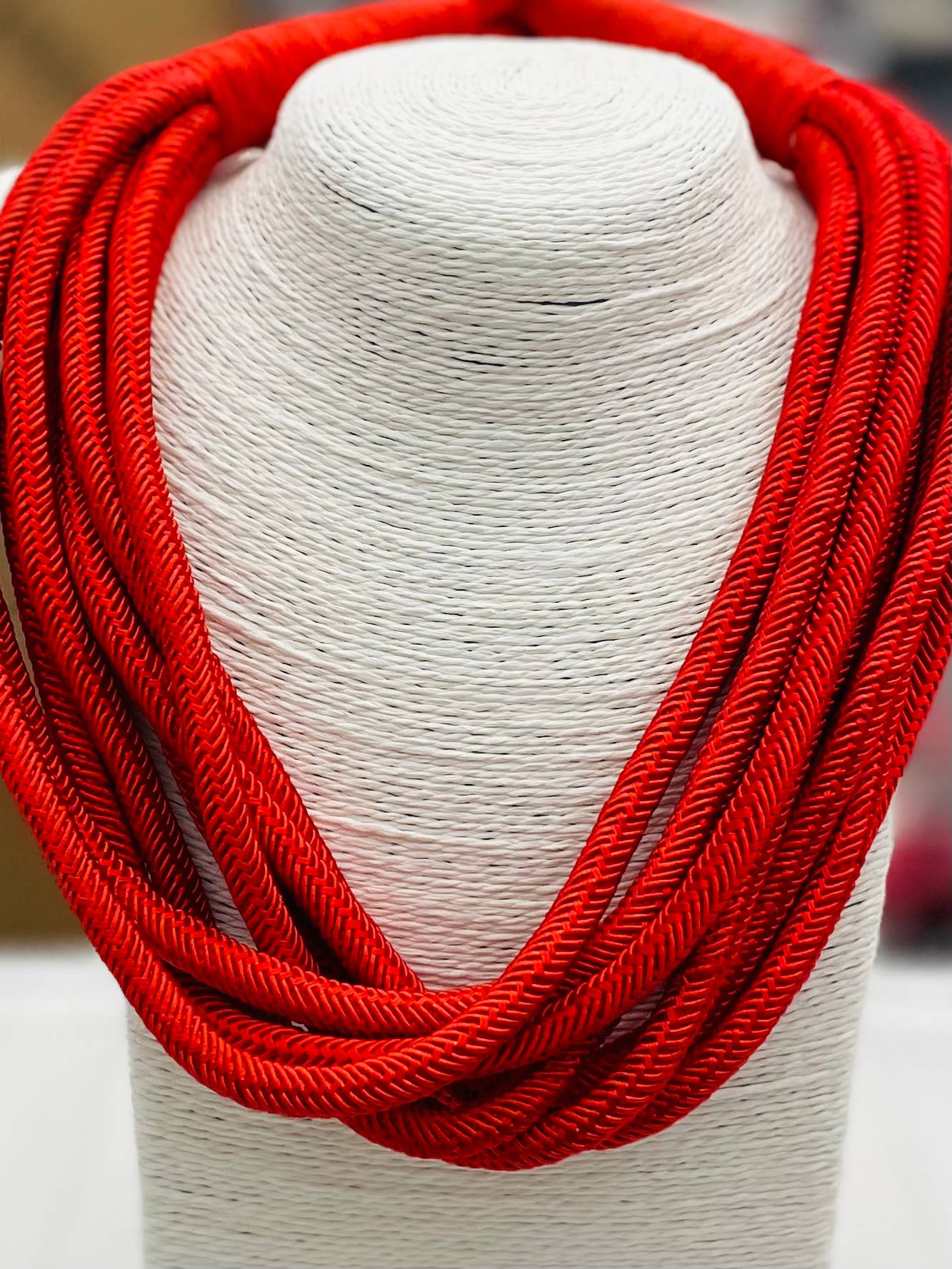 Slub 8-Strand Necklace (red) NK183
