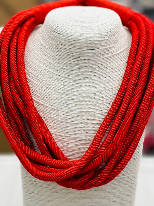 Slub 8-Strand Necklace (red) NK183