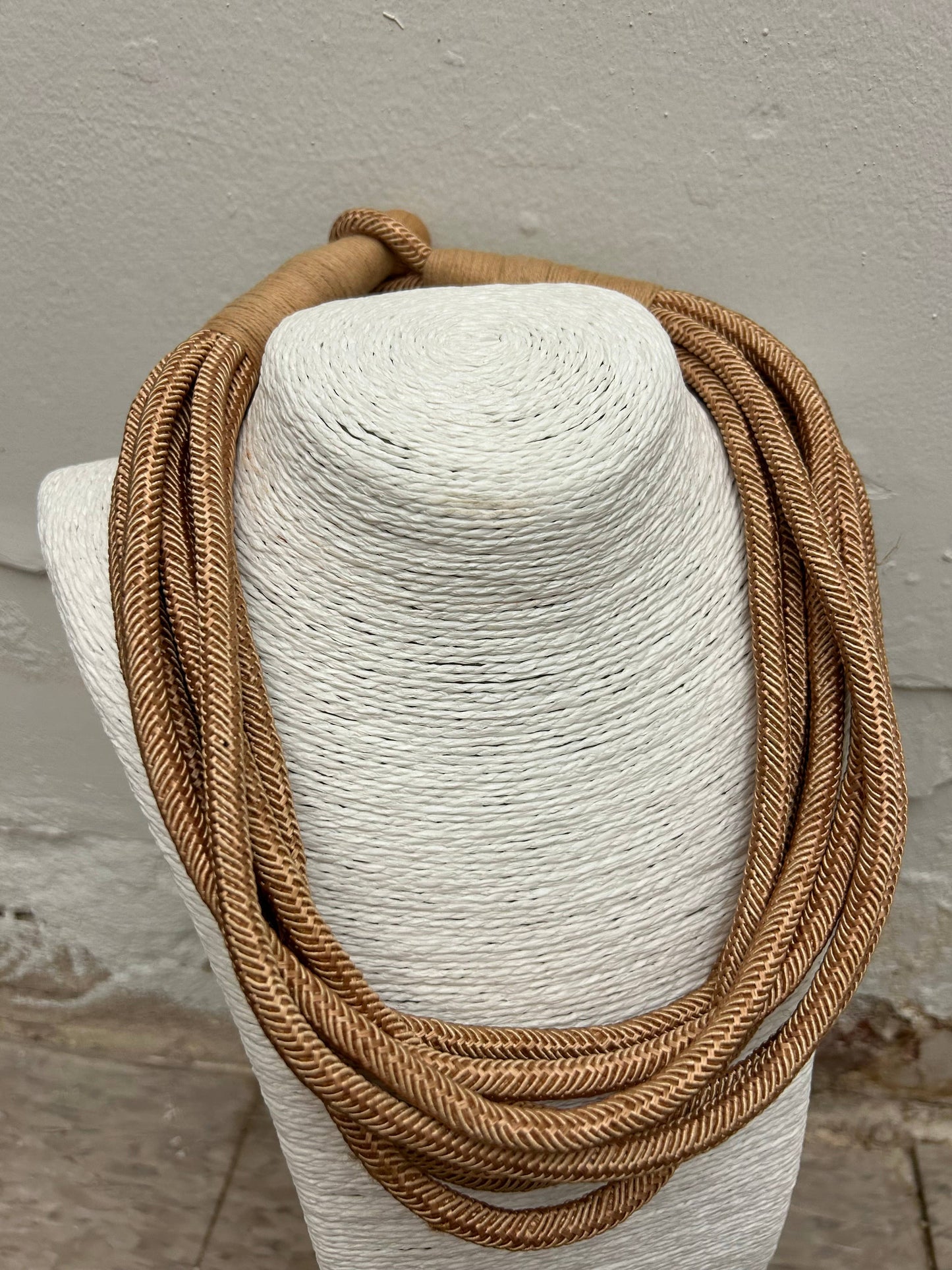 Slub 8-Strand Necklace (tan) NK189