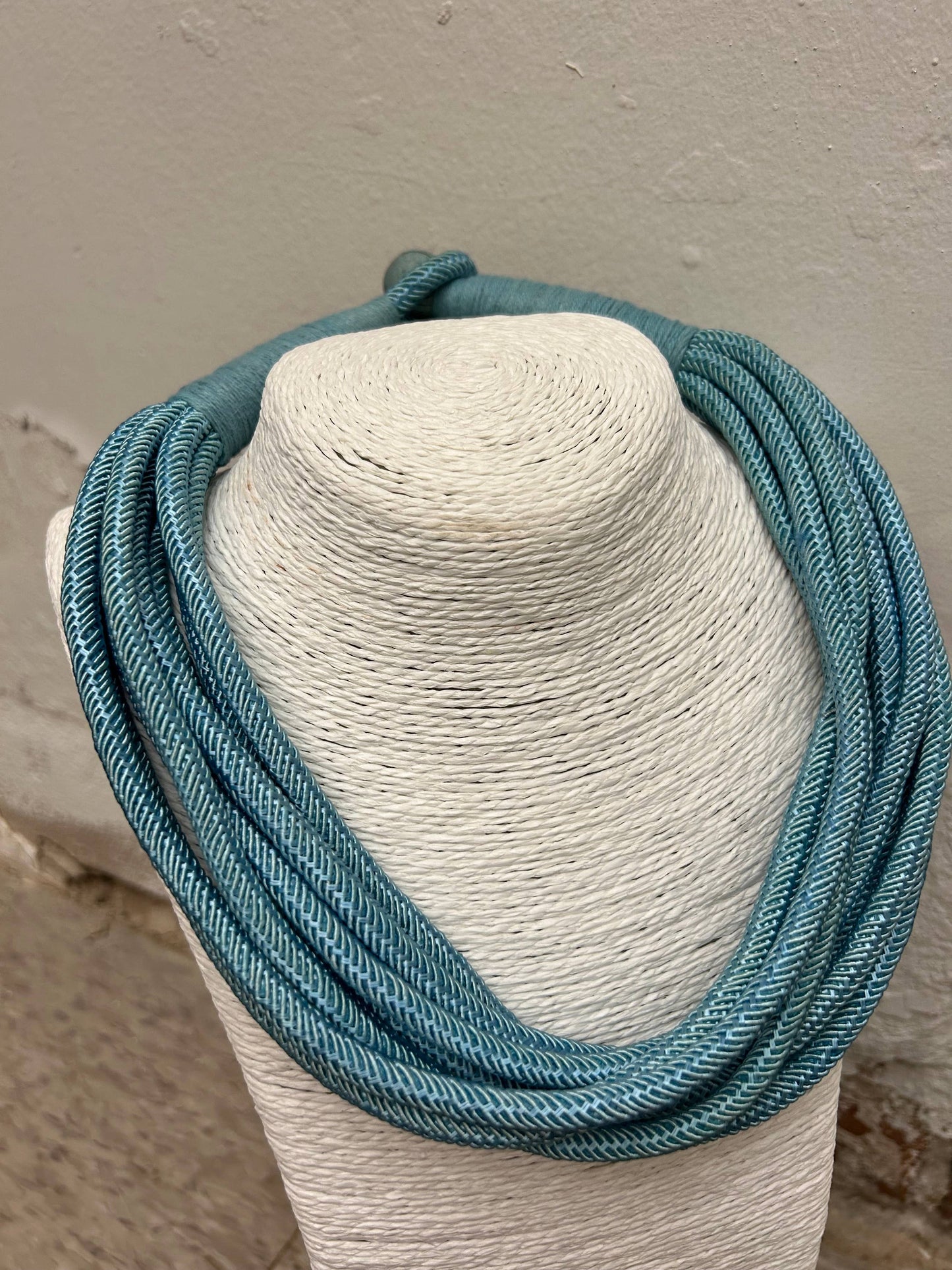 Slub 8-Strand Necklace (dusty light blue) NK167