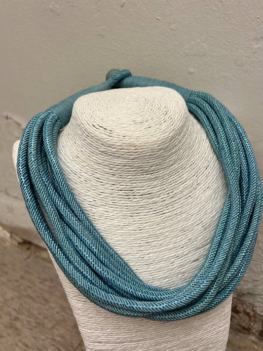 Slub 8-Strand Necklace (dusty light blue) NK167