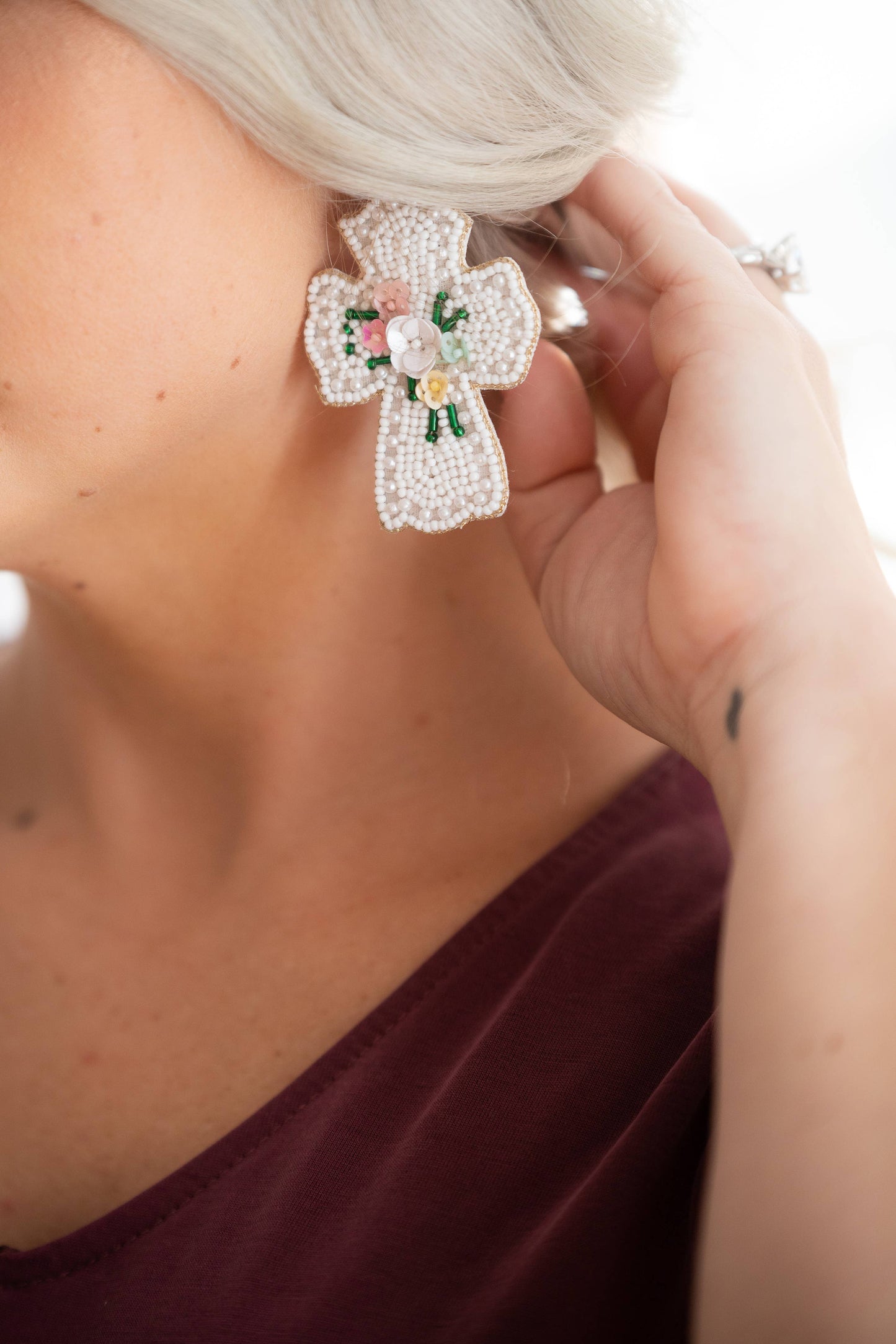 We are Healed Cross Earrings