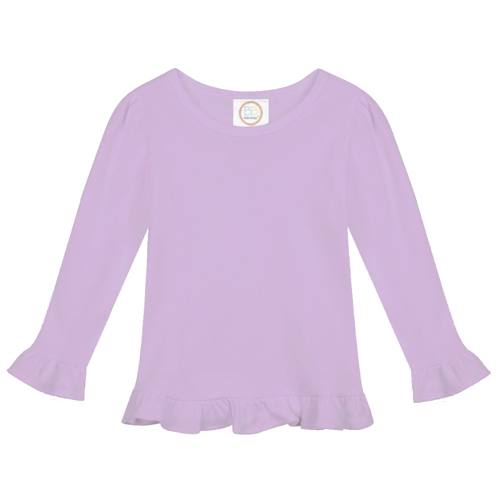 Pumpkin Bow Monogram Crest Long Sleeve Ruffle Shirt