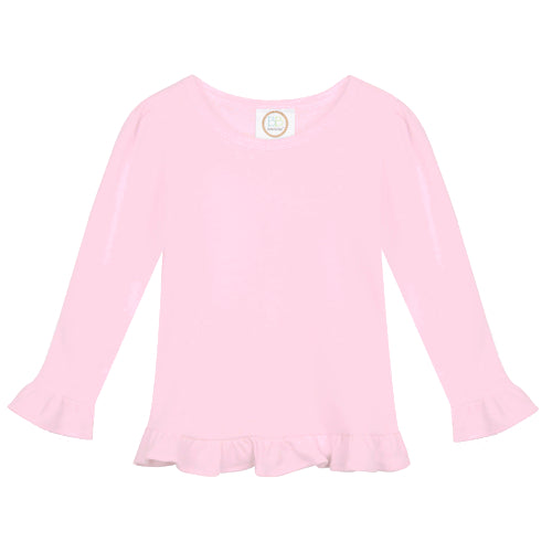 Pumpkin Bow Monogram Crest Long Sleeve Ruffle Shirt