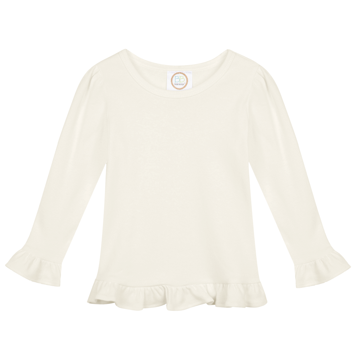 Reindeer Applique Long Sleeve Ruffle Shirt