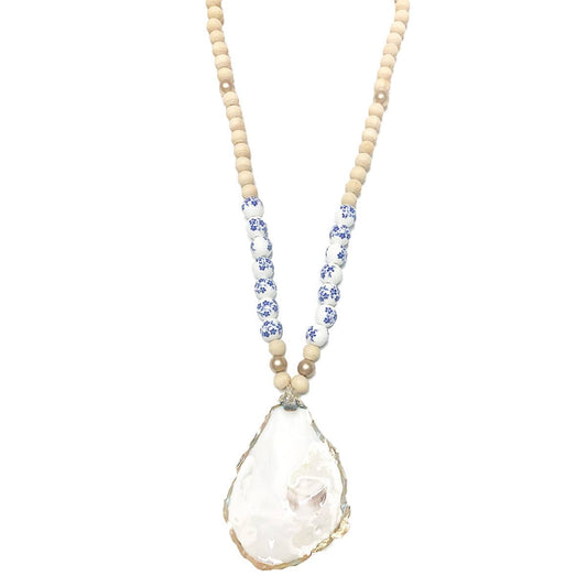 Blue & White Oyster Necklace