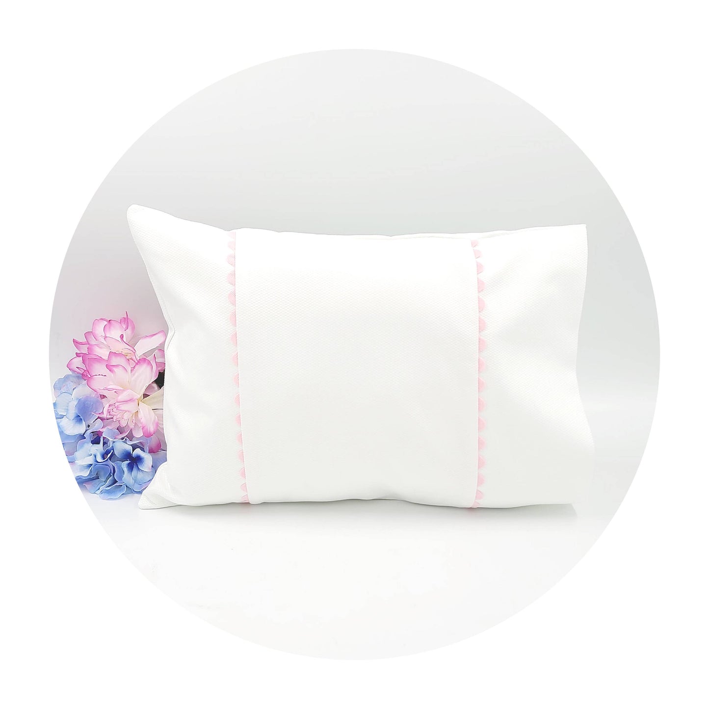 White Cotton Pique Baby / Travel Pillowcase