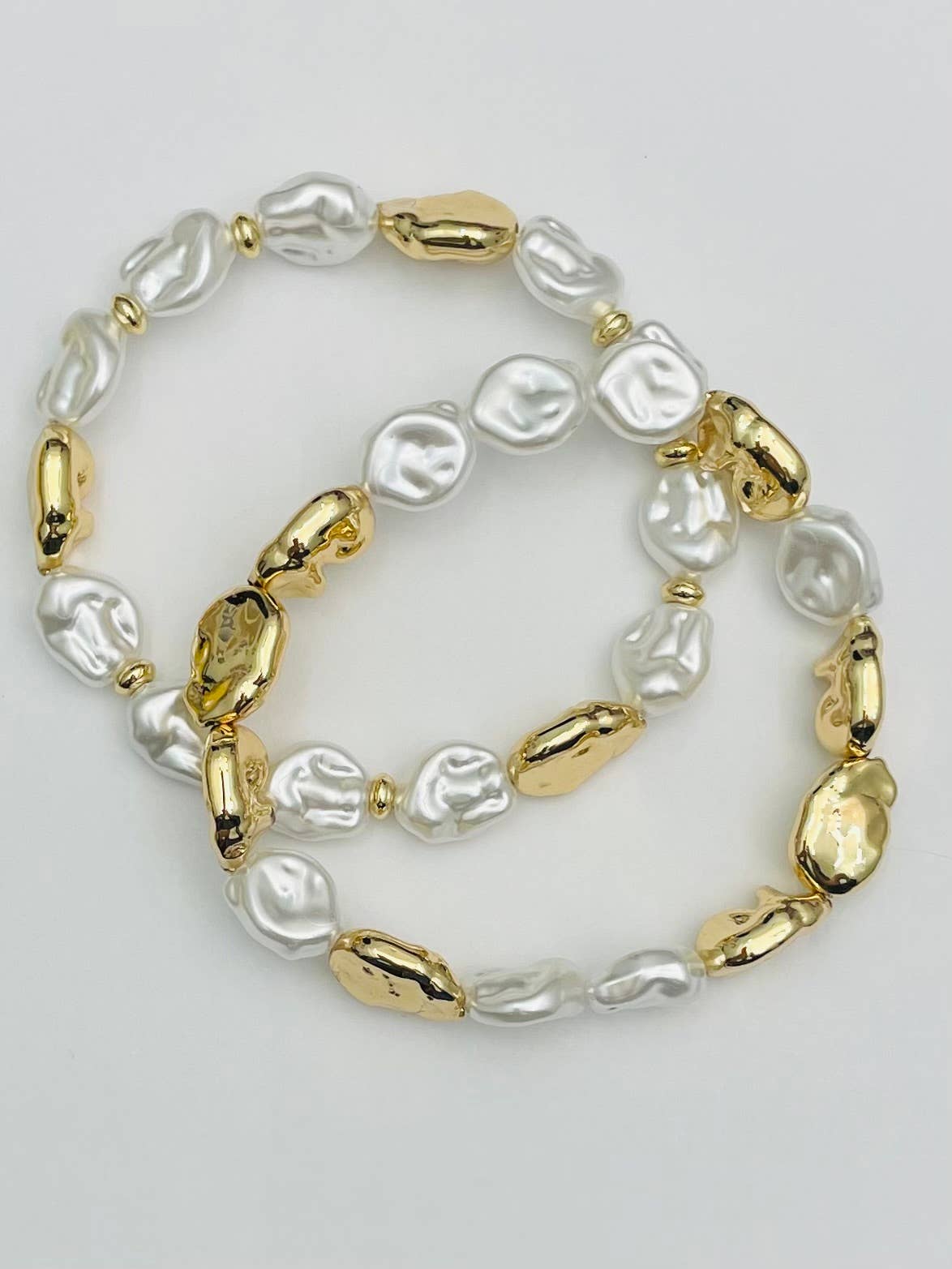 CHIC - Baroque Pearl & Gold Nugget (2-pcs) BR160