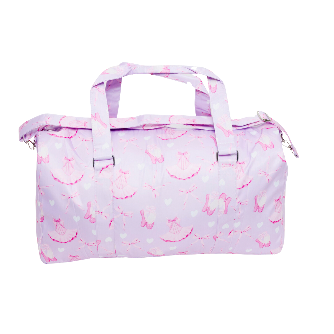 Pink Gingham Ruffle Nylon Duffle Bag