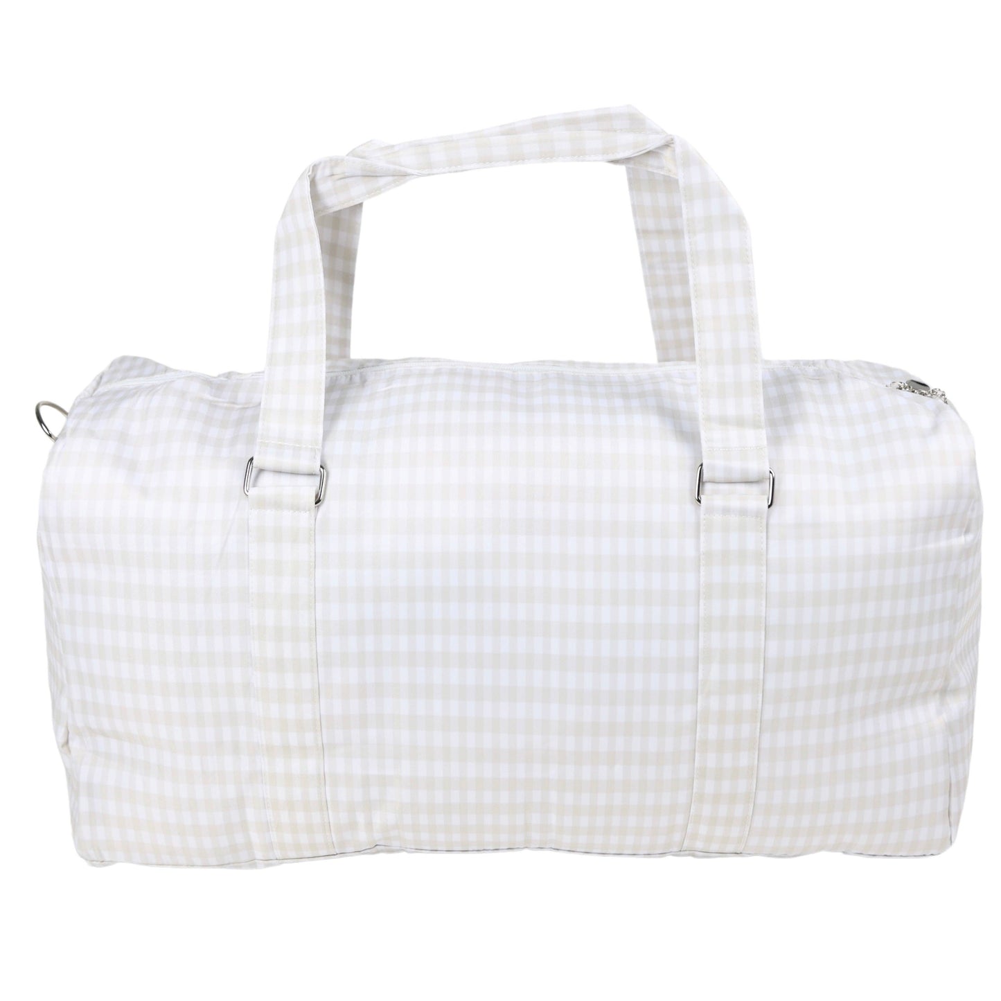 Pink Gingham Ruffle Nylon Duffle Bag