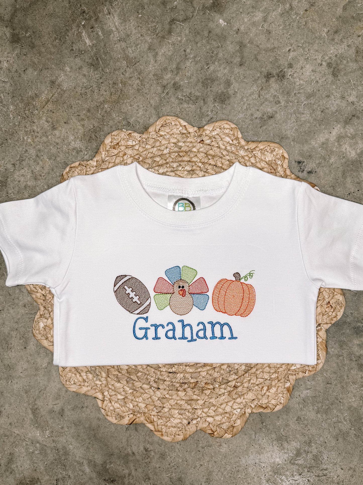 Football Turkey Pumpkin Trio Short Sleeve Shirt