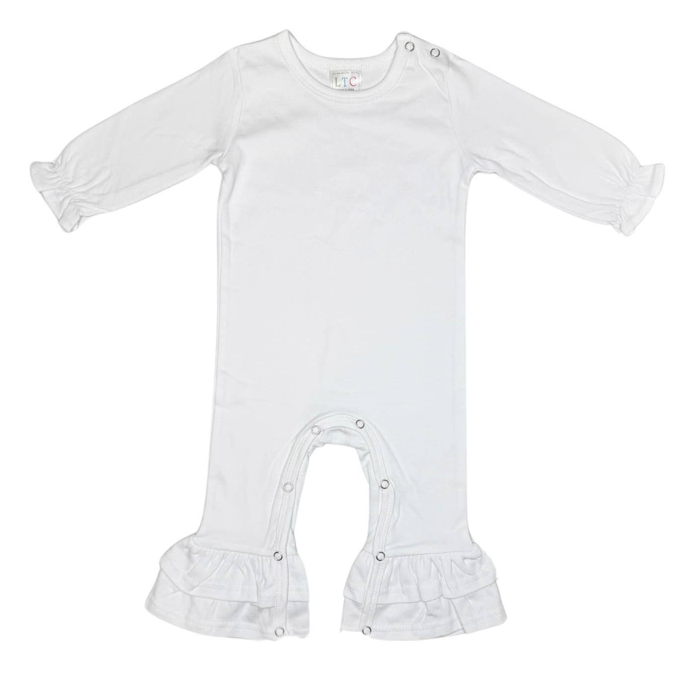 Girls Double Ruffle Long Romper