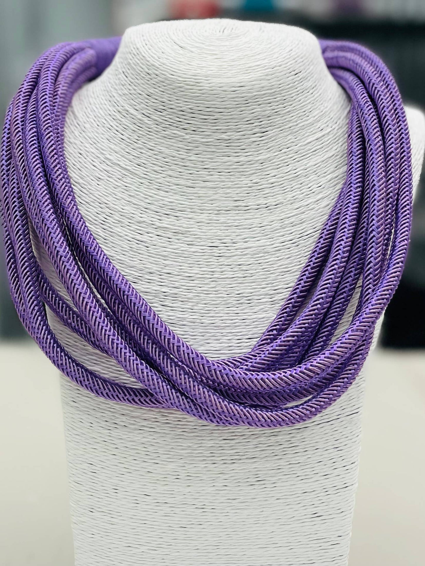 Slub 8-Strand Necklace (lilac) NK264