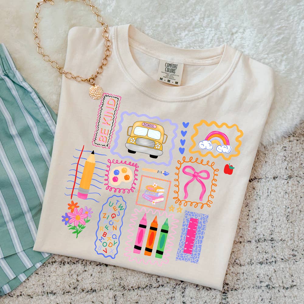 Back To School Doodles Heat Transfer Tshirt