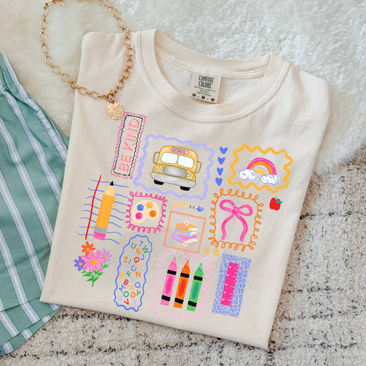 Back To School Doodles Heat Transfer Tshirt